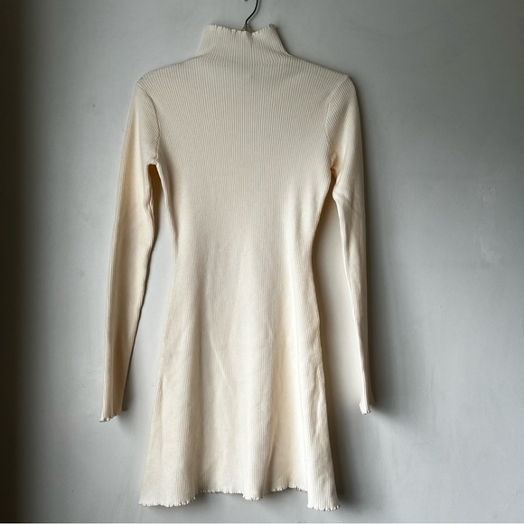 Princess Polly Mella Cream Off White Knit Long Sleeve High Neck Mini Dress M/L - Picture 7 of 10
